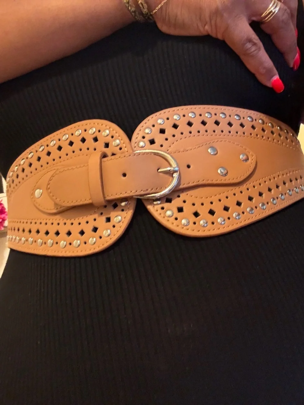 Torrid Cognac Studded Belt